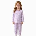 thumbnail image 3 of CAUYDY Kids Girl Sleepwear Pajamas for Child 5-7T 8-10Y Long Sleeved Top Elastic Pants 2 Piece Cute Set Girls Fall Winter Clothes Sizes 8-10 Years,Purple, 3 of 7