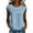 Blue, variant on VBVC Women's Cotton-Linen Lace Trim Tunic Top,Ladies Cap Sleeve Pleated Casual Blouse,Summer Breathable Crew Neck Shirt for Women,Black,S-3XL