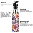 thumbnail image 3 of Yayeee 33oz Insulated Water Bottle Double Wall Stainless Steel with Flip Straw Lid, Colorful Flowers Pattern, 3 of 7