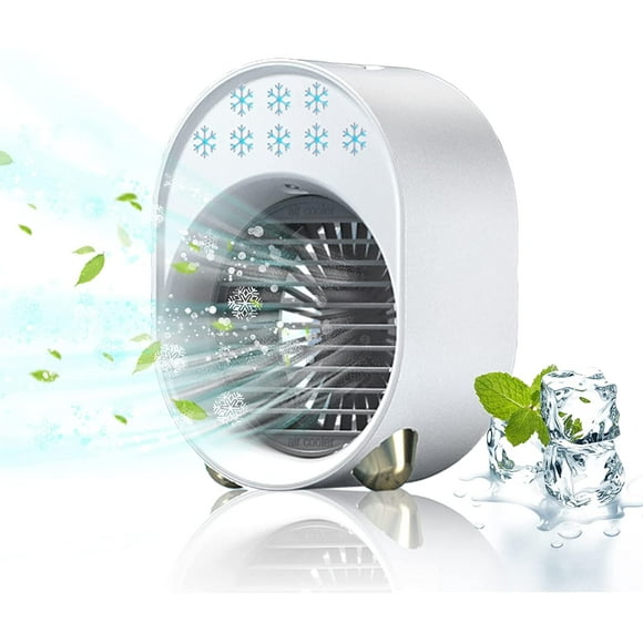 Mini Portable Air Conditioner, Quiet Bedroom Fan, Quiet Mobile Air Conditioner, USB Rechargeable Portable Air Conditioner Small Air Humidifier 3600mAh