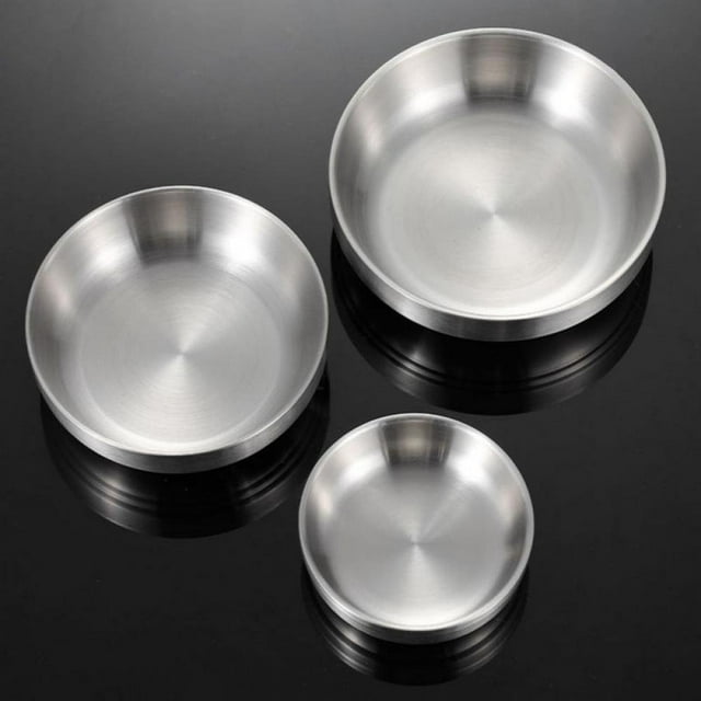 304 Stainless Steel Double Thick Metal Rice Cereal Bowls Double Walled Ice Cream Soup Bowls Heat Insulated Mixing Bowl
