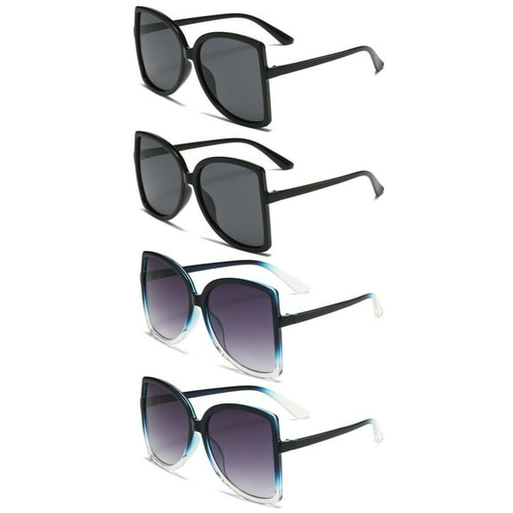 4 Pairs Bowknot Butterfly Lightweight Oversized Sunglasses for Women Ladies UV400