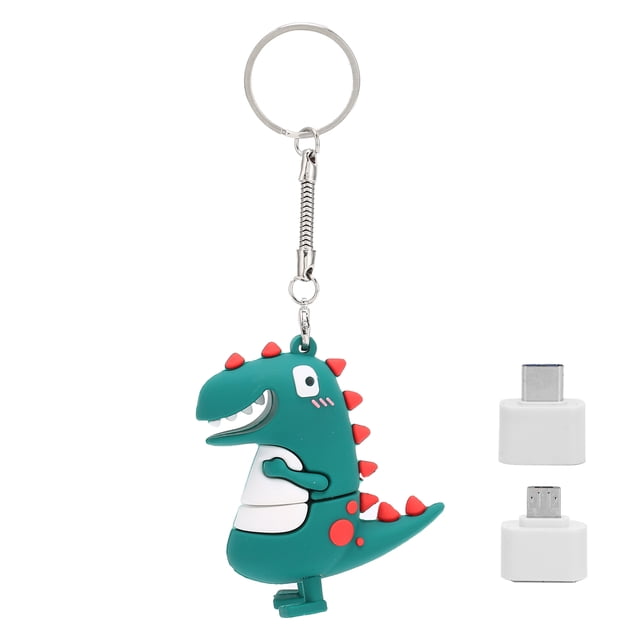U Disk Memory Stick Little Dinosaur USB2.0 Controlador de disco flash portátil con convertidor tipo C (32 GB)