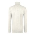 thumbnail image 4 of Turtleneck Women Long Sleeve Cable Knit Sweaters Pullover Lightweight Sweater White L, 4 of 6