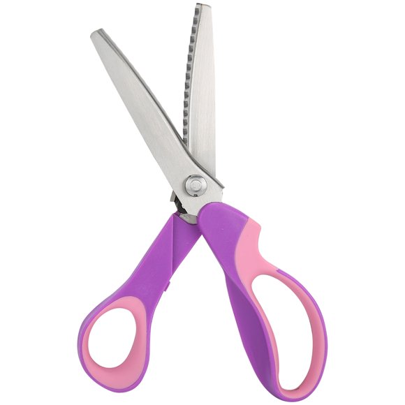 Tijeras dentadas onduladas con mango de color, herramientas de corte para tela, papel y punto de cruz, hechas a mano (diente de sierra triangular de 5 mm)