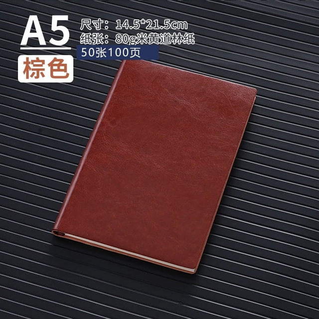 XmhyTop 2 cuadernos de cuero A5 de tapa dura con compartimento para bolígrafos, de cuero para mujeres y hombres, para oficina,diario y diario de viaje, 50 hojas, 100 páginas (marrón)