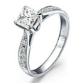 thumbnail image 3 of Fascinating Diamond Wedding Ring 0.50 Carat Princess Cut Diamond Moissanite on 10k White Gold, 3 of 4