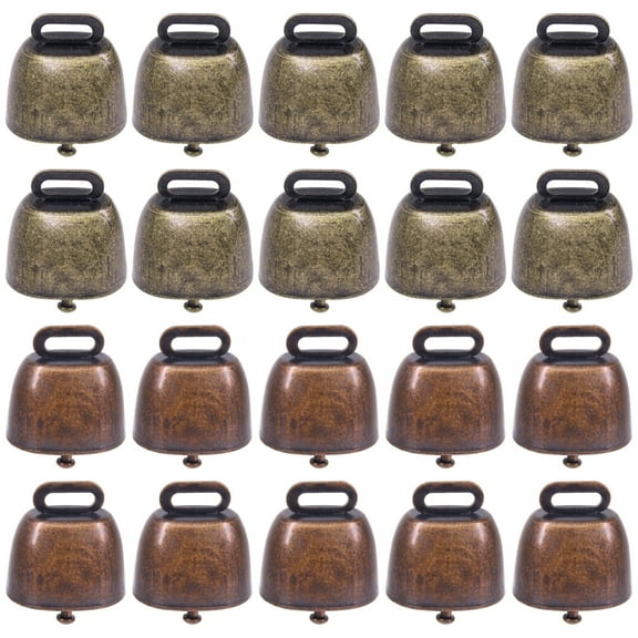 20 vintage cowbell accessories for decorative cattle, hanging metal bells for easy animal tracking, loud sound for farm and home safety