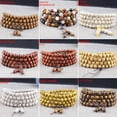 thumbnail image 4 of Pulsera de cuentas de madera 108 pulsera de sándalo Wen play joyería para amantes de hombres y mujeres, 4 of 4