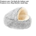 thumbnail image 2 of Oneshrt Round Hooded Cat Bed & Dog Bed with Cover Cave, Dog Bed for Small Dogs, Plush Cuddler Round Coved Cat Bed Self Warming Dog Bed Fits up to 12 lbs Pets(Gray, 15.75*15.75 Inch), 2 of 10