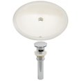 thumbnail image 1 of 19.5-in. W CUPC Oval Bathroom Undermount Sink Set In Biscuit - Chrome Hardware - Overflow Drain Incl. AI-12823, 1 of 6