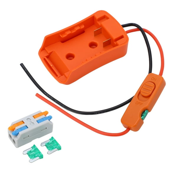 Adaptador de batería, base de carga, convertidor de batería con terminal de interruptor de fusible de 30 A para baterías de litio Stanley de 18 V y 20 V.