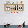 thumbnail image 5 of Fichiouy Wall Mounted Wine Rack Floating Wine Glass Rack Industrial Hanging Goblet Rack with Partitions Bottle Holder Holding 12 Goblets and 12 Mugs for 1.57-3.54in Ddia Bottle, 5 of 16