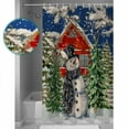 thumbnail image 3 of 60x72 Inch Shower Curtains for Bathroom Christmas Snowman Fabric Bath Curtain Decor Xmas Tree Snowflake Farmhouse Blue Waterproof Restroom Curtains Shower Set Accessories with 12 Hooks 60 Inch, 3 of 6