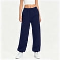 thumbnail image 3 of Sweatpants for Women Elastic Waist Sweatpants Fall Fashion Casual Comfortable Solid Pocket Full Length Pants Athletic Joggers with Pockets, 3 of 9