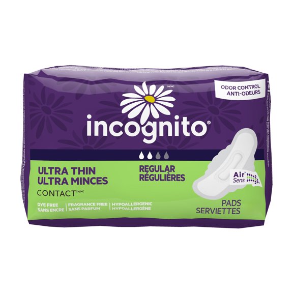 Incognito Feminine Pad Regular Absorbency MC-111 12 per Pack