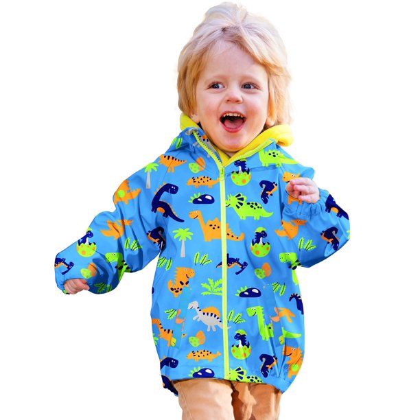 SWISSWELL Toddler Boys Girls Rain Jackets Hooded Waterproof Lightweight