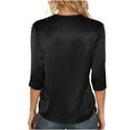thumbnail image 3 of yillto Turtleneck 3/4 Sleeve Tops for Womens Summer Casual Dressy Mock Neck Tight T Shirt Blouse, 3 of 8