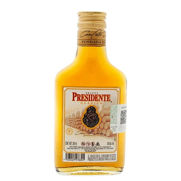 Caja de 24 Brandy Presidente Clasico 200 ml Presidente Clasico