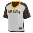 thumbnail image 2 of Women's Fanatics Brown/Graphite San Diego Padres Oversized Race To Win V-Neck T-Shirt, 2 of 5