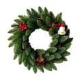 thumbnail image 2 of Artificial Cypress Christmas Wreath Pinecone Red Berry Front Door Hanging Holiday Decor, 2 of 6