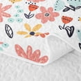 thumbnail image 5 of Erosebridal Cartoon Daisy Quilt Full, Kawaii Blossom Full Bedspread Sets, Polka Dots Reversible, Terracotta Mint White, 3pcs (1 Coverlet and 2 Pillowcases), 5 of 7