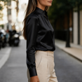 thumbnail image 5 of Womens Buttton Down Shirts Long Sleeve V Neck Business Tunic Blouses Work Dress Shirt Elegant Trendy Tops, XL, 5 of 6