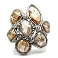 thumbnail image 3 of Luxe Jewelry Designs Women's Stainless Steel Ring with Champagne Cubic Zirconia Stones - Size 10, 3 of 4