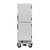 33 in. Commercial Insulated Heated Holding/Proofing Cabinet with Wire Racks and Solid Dutch Doors in Silver (KM-CHP36-WIDD)