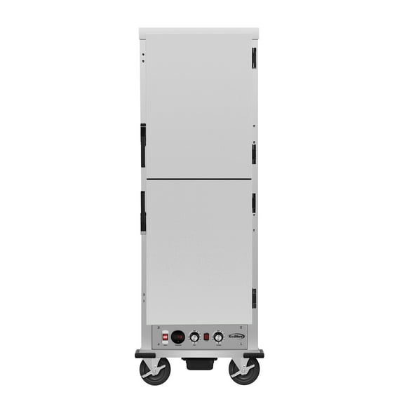 33 in. Commercial Insulated Heated Holding/Proofing  Cabinet with Wire Racks and Solid Dutch Doors in Silver (KM-CHP36-WIDD)