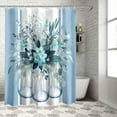 thumbnail image 3 of Eucalyptus Leaves Shower Curtain Blue Eucalyptus Leaf Flower Shower Curtains for Bathroom Decor Vases Floral Shower Curtain Sets with Hooks Waterproof Fabric Bath Curtain Standard 72" X 72", 3 of 6