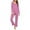 Pink, variant on Riecok 2 Piece Pajama Set for Women Long Sleeve Tops and Straight Leg Pants Solid Cozy Soft Sleepwear