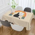 thumbnail image 2 of Yayeee Tablecloths 60" x 120" Rectangle Wrinkle Resistant Party Table Cover, Beige Cat Rainbow, 2 of 8