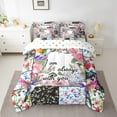 thumbnail image 2 of Erosebridal Literie Colibri Dessin Animé Grand Lit, Ensemble de Housse de Couette Patchwork Floral à Fleurs, Réversible 7 Pcs, 2 of 5