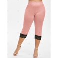 thumbnail image 3 of Más el tamaño de los encajes de ganchillo recortada Leggings Rosegal Leggings de talla grande, 3 of 5