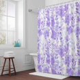 thumbnail image 5 of Watercolor Flower Fabric Shower Curtain Purple Floral Plant Washable Shower Curtains for Bathroom, Waterproof Bath Curtain with Hooks Home Decor 36x72in, 5 of 8