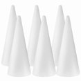 thumbnail image 1 of Conos de espuma FFChuanhe para manualidades, 9 x 30 cm, 6 unidades, poliestireno blanco, 1 of 6