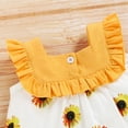 thumbnail image 6 of Dooleck Baby Girl Clothes Infant Sunflower Ruffle Dress Top Bloomer Shorts Outfit Set, 6 of 8