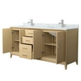 thumbnail image 2 of Janna 72" White Oak Double Vanity & White Carrara Marble Top & Nickel Trim, 2 of 5