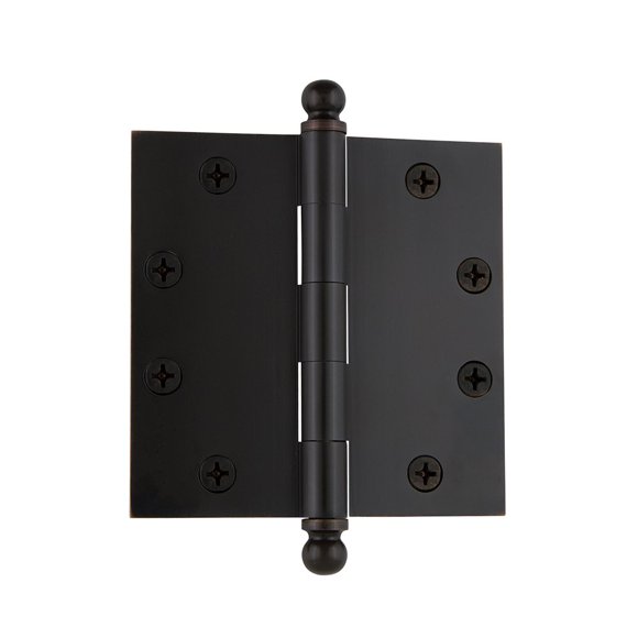 Grandeur Hardware 809028 4.5" Ball Tip Heavy Duty Hinge with Square Corners, 4.5" x 4.5", Timeless Bronze
