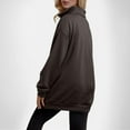 thumbnail image 6 of Ladies Tops Women's Solid Color Sweatshirt Womens Oversized Half Zip Pullover Long Sleeve Sweatshirt Quarter Zip Hoodie Sweater Teen Girls Fall Blouse Clothes, 6 of 6
