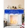thumbnail image 2 of Merry Christmas Mantel Scarf Fireplace Decorations for Living Room, Winter Snowflake Xmas Aesthetic Blue Fireplace Mantel Scarf Cover Runner for Halloween/Thanksgiving/Christmas Decor 60"x17", 2 of 6