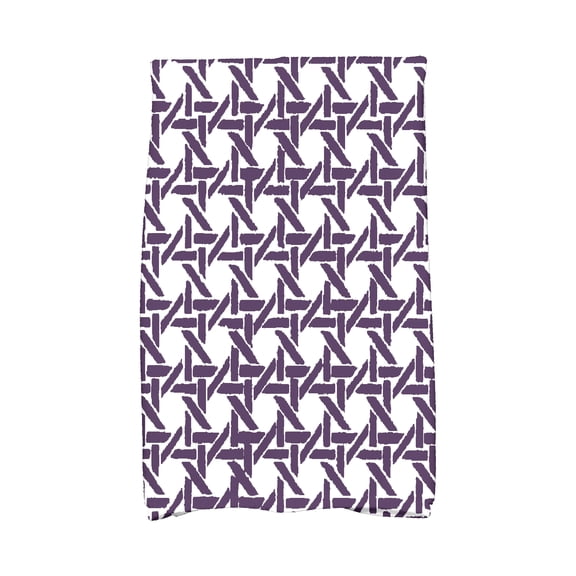 Simply Daisy, 16 x 25 inch, Rattan Geometric, Geometric Print Kitchen Towel, Purple