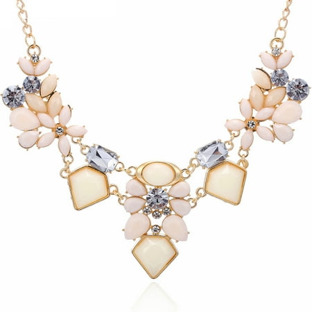 Indian Fashion Jewelry - Women Fashion Crystal Necklace Jewelry Statement Pendant Charm Chain Choker