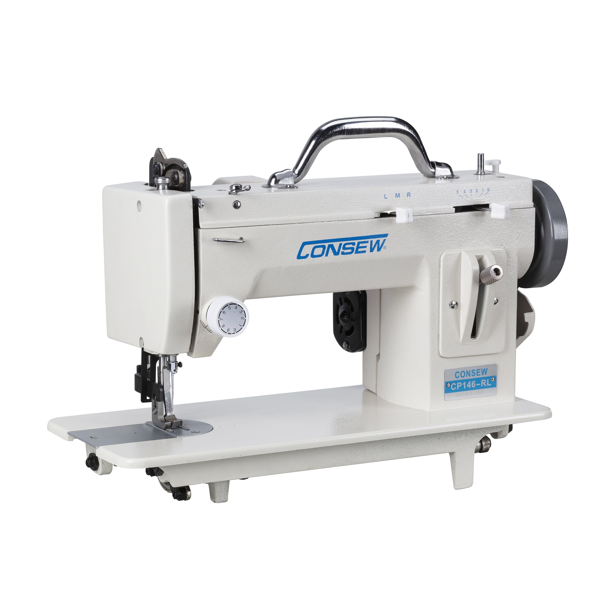 Consew CP146RL Portable Zig-Zag Walking Foot Lockstitch Sewing Machine, Built-In 110VAC Motor & Deluxe Foot Control, Reverse Stitch, Heavy-Duty Canvas Vinyl Leather Sail Upholstery Repair