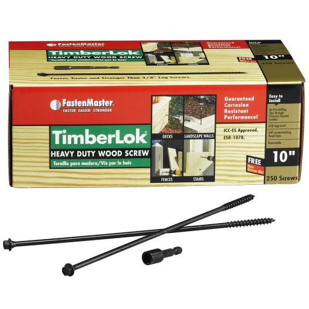 OMG INC Timberlok Wood Screws, 10-In., 250-Pk. FMTLOK10-250