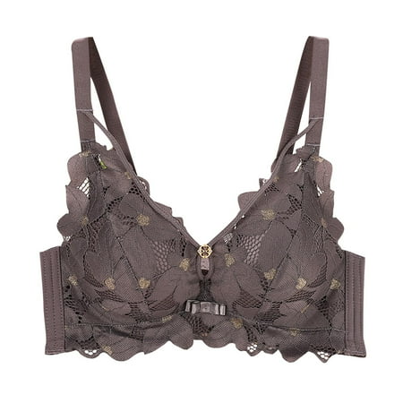 Women s Lace Underwire Bra  Light Wireless Comfort Full-Coverage Bras with Soft Padding  Adjustable Strap