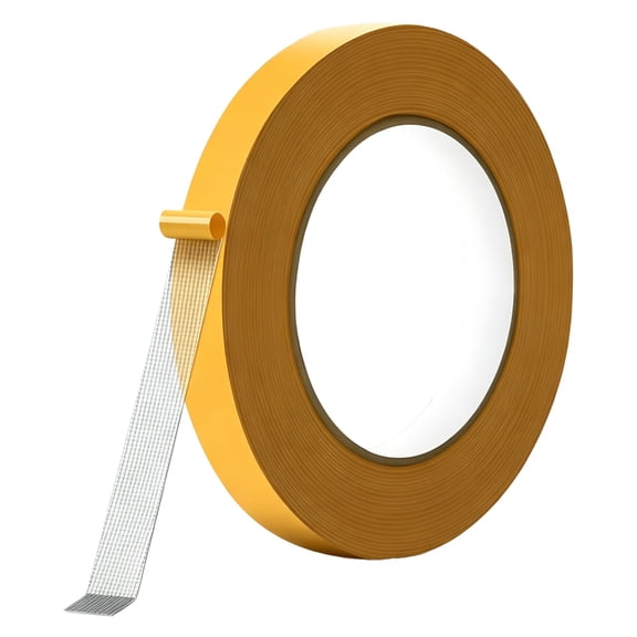 Double Sided Fabric Tape, 0.4×78.7 inch Heavy Duty Mounting Tape, Ultra-Thin Clear Double Sided Tape, Resistant Clear Super Stick Tape with Fiberglass Mesh, Waterproof High Tack Adhesive Rug Tape