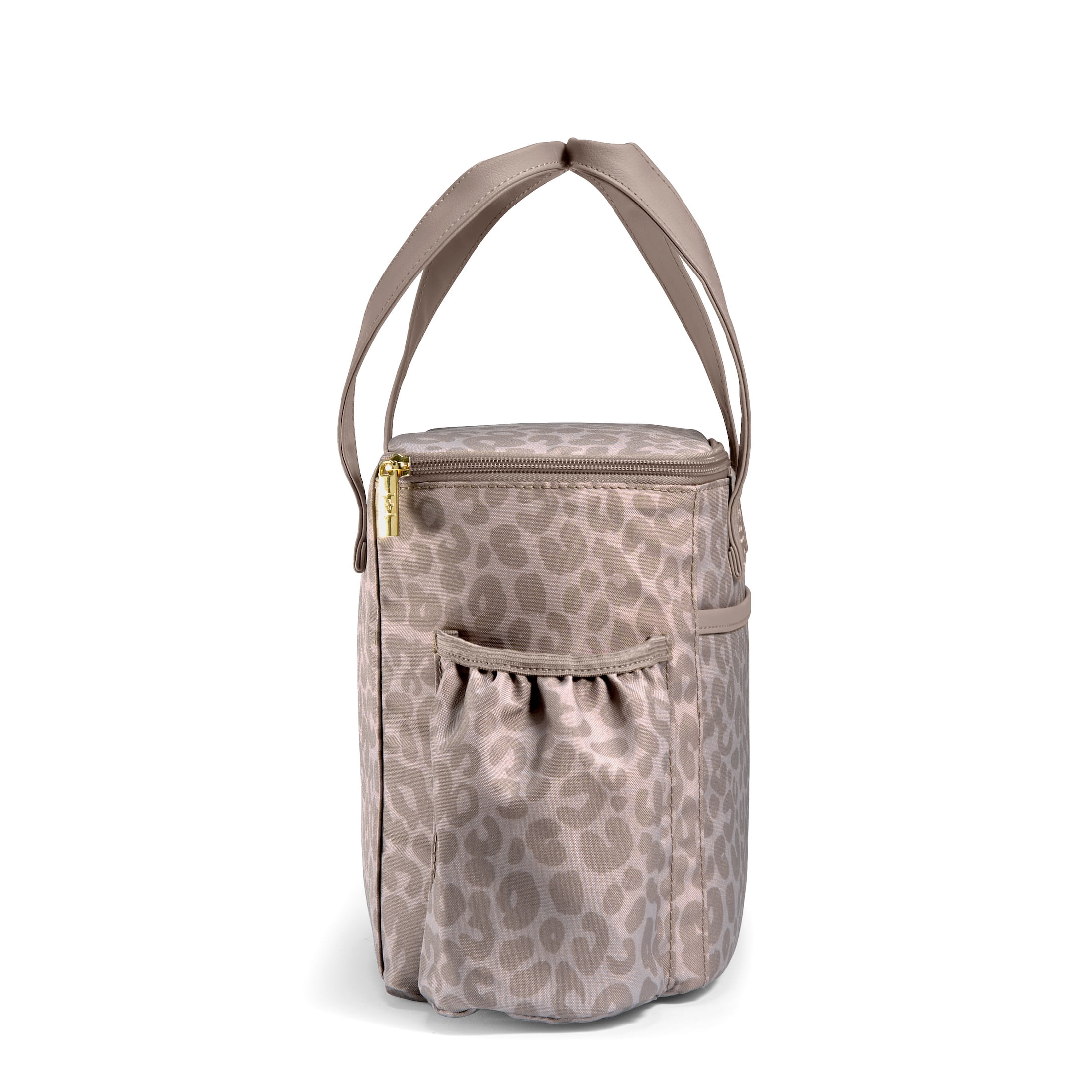 Fit & Fresh Mapleton Women's Lunch Bag, Large Insulated Tote Bag for Work, Feline Fine Mocha