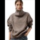 thumbnail image 1 of Suéteres de Mujer Otoño Invierno 2025, Jersey Informal de Punto con Cremallera de un Cuarto de Pulgada, Jersey de Punto de Diamante Café M, 1 of 10